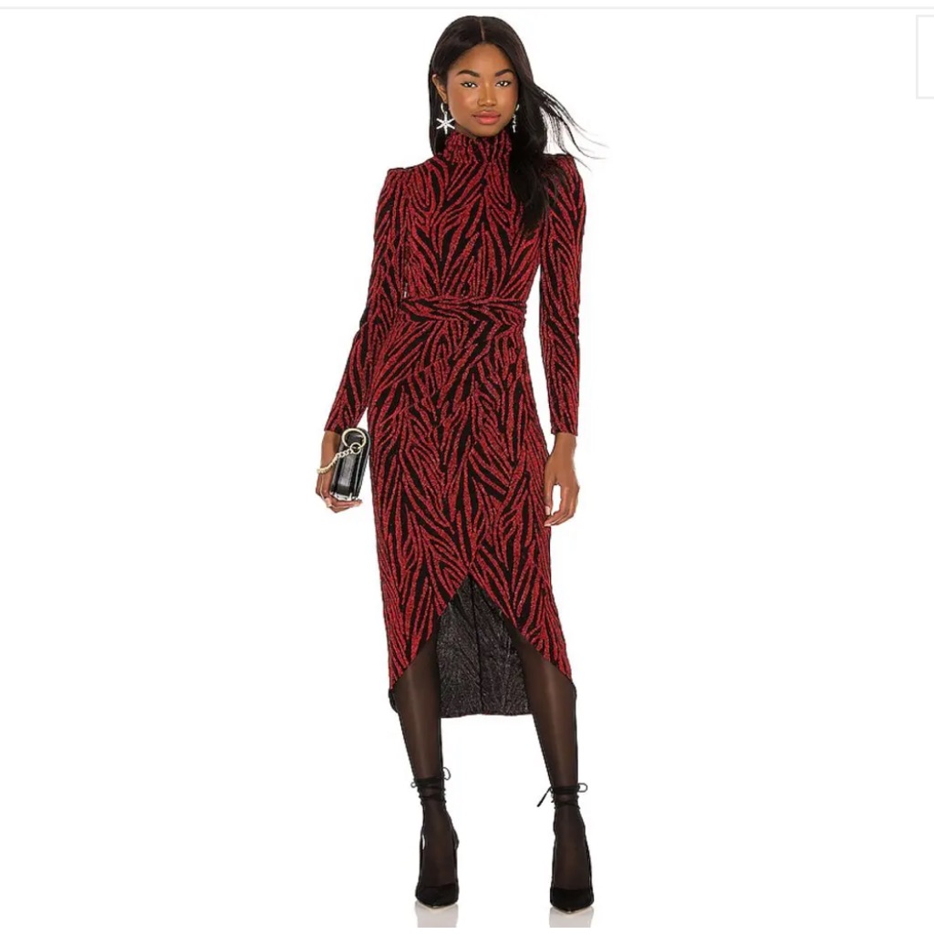 Saylor Meryl Dress In Ruby- Xs